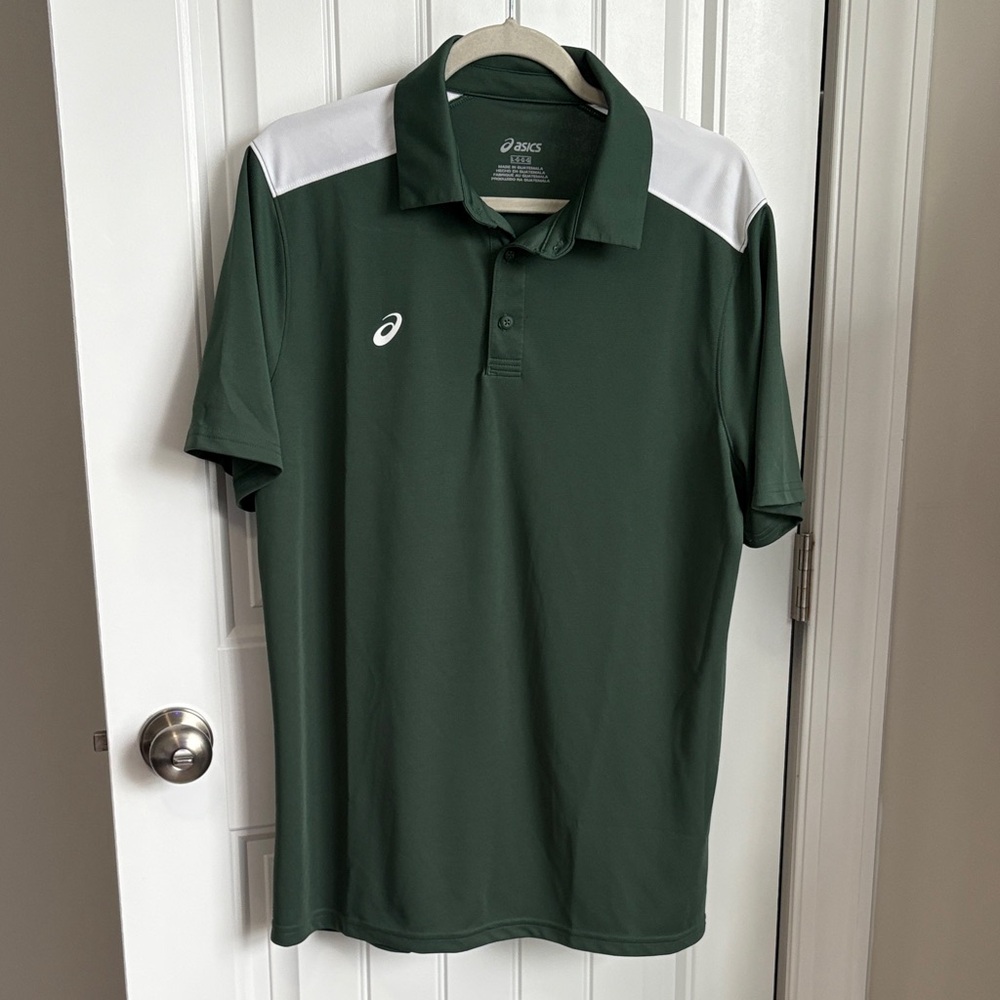 ASICS Dark Green Polo with White Accents